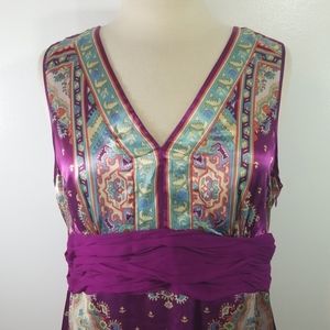 Nicole by Nicole Miller Purple & Blue Geometric Pattern Dress size 14